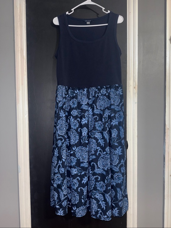 Tommy Hilfiger Dresses & Skirts - Tommy Hilfiger Midi Scoop Neck Navy Print Tank Dress Size: 10 Length: 45”